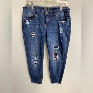 Ruff Hewn Skinny Ankle Mid Rise High Rise Distressed Blue Denim Size 10 P
